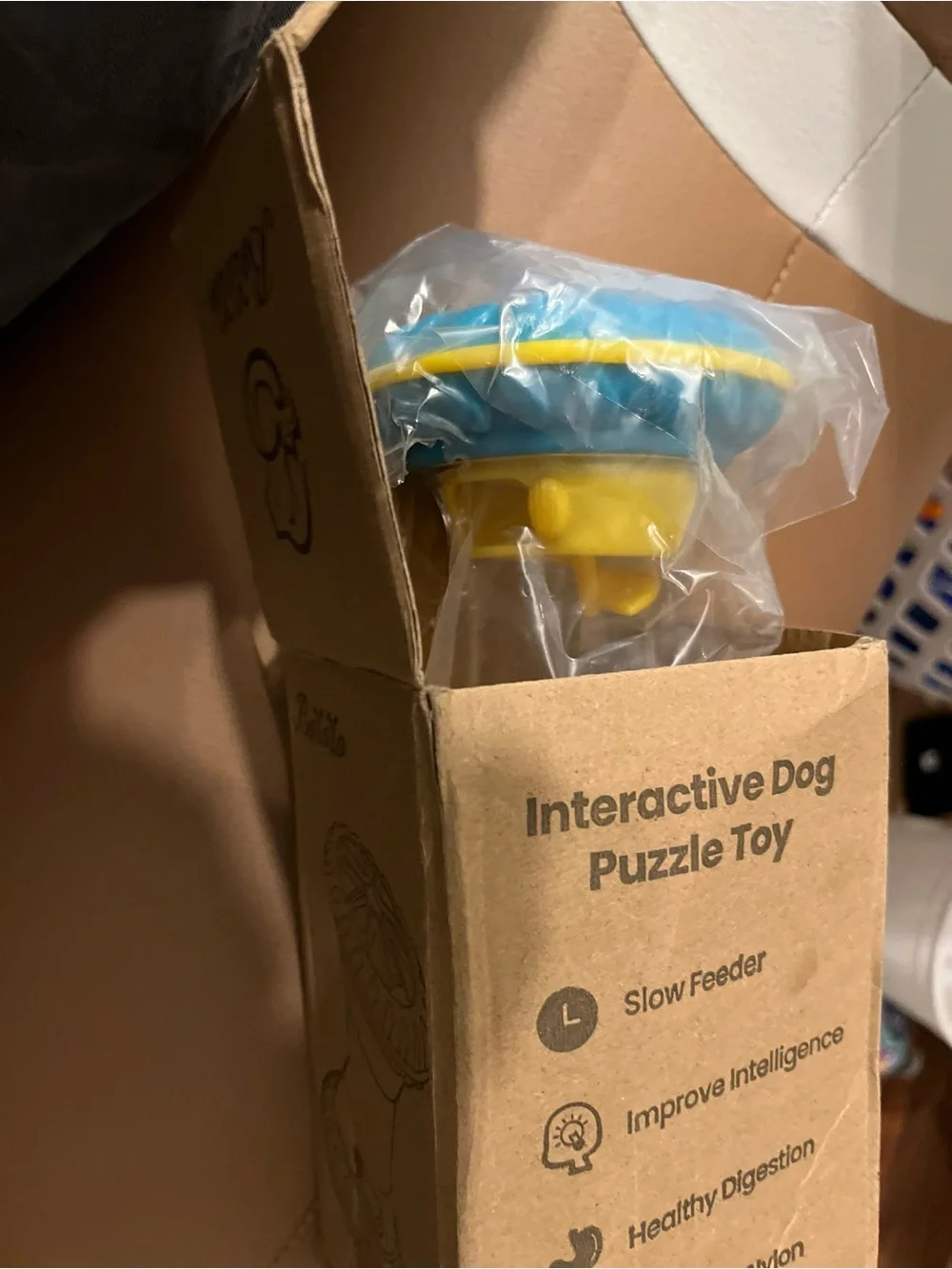 Interactive Dog Puzzle Toy - Brown
